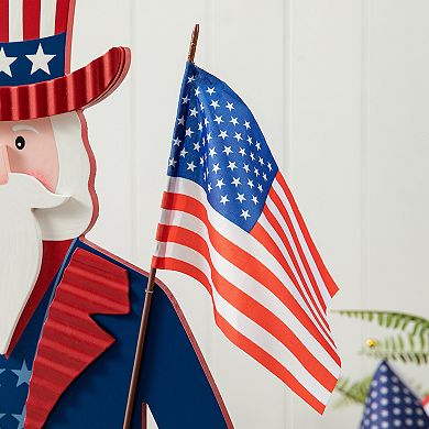 Glitzhome 40"h Patriotic Uncle Sam Porch Decor Vertical Front Door Sign