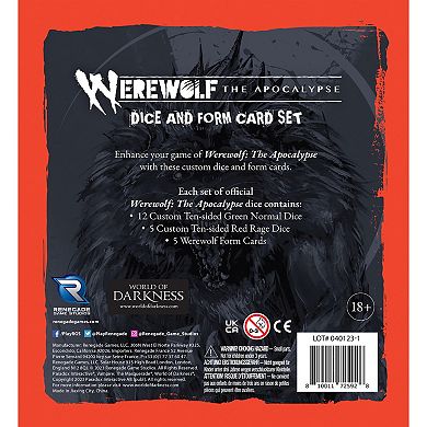 Renegade Game Studio Werewolf: The Apocalypse 5th Edition Roleplaying Game Dice & Form Card Set