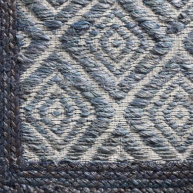 Town & Country Nalani Textured Diamond Hand-Knotted Flatwoven 100% Natural Jute Runner Area Rug