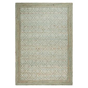 Town and Country Terra Nalani Textured Diamond Hand-Knotted Flatwoven 100% Natural Jute Runner Area Rug