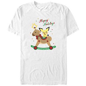 Big & Tall Pokemon Rockin Reindeer Happy Holidays Graphic Tee