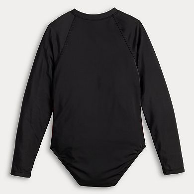 Girls 7-16 Limited Too Long Sleeve Zip Front One-Piece Swimsuit