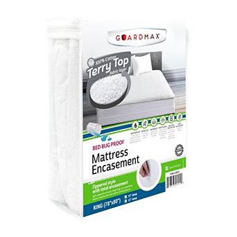 Guardmax Waterproof Fitted Cotton Terry Mattress Encasement With Zipper