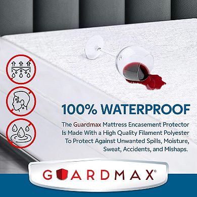 Guardmax Waterproof Fitted Cotton Terry Mattress Encasement With Zipper