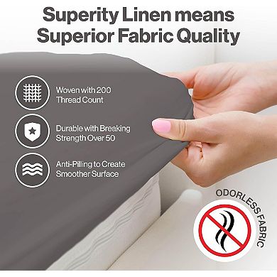 Superity Linen 100% Cotton Breathable Fitted Sheet 44 Inch