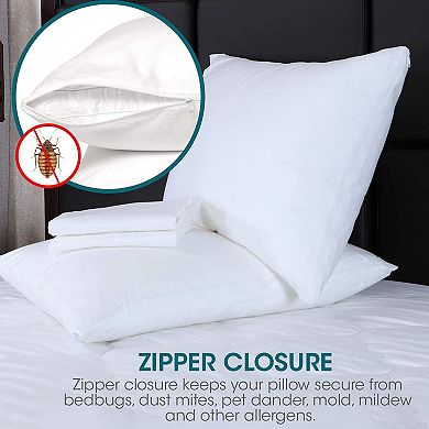 Micropuff Microfiber Pillow Protector With Zipper (4 Pack)