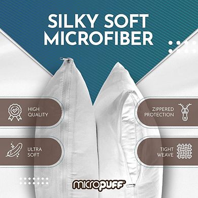 Micropuff Microfiber Pillow Protector With Zipper (4 Pack)