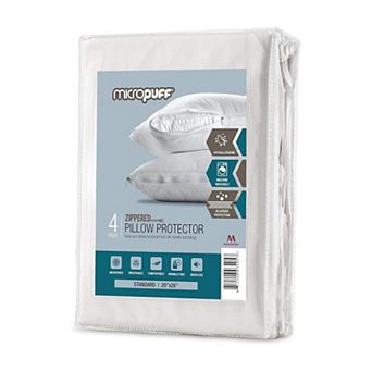 Micropuff Microfiber Pillow Protector With Zipper (4 Pack)
