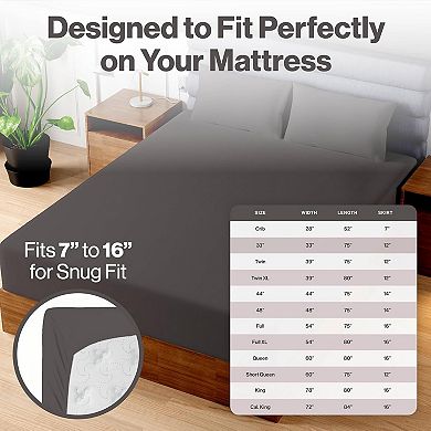 Superity Linen 100% Cotton Breathable Fitted Sheet Short Queen