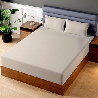 Superity Linen 100% Cotton Breathable Fitted Sheet Short Queen