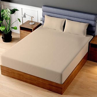 Superity Linen 100% Cotton Breathable Fitted Sheet Short Queen