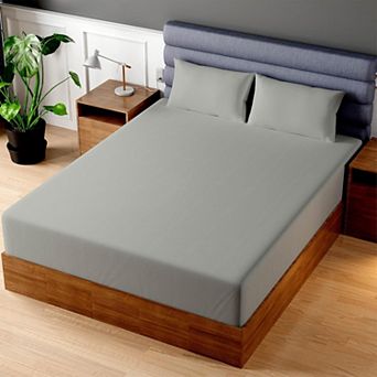 Superity Linen 100% Cotton Breathable Fitted Sheet Short Queen