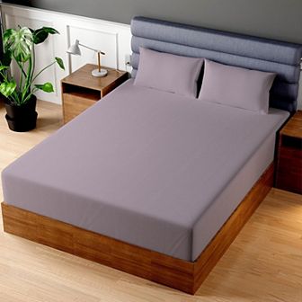 Superity Linen 100% Cotton Breathable Fitted Sheet Short Queen