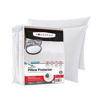 Guardmax Terry Cotton Waterproof Pillow Protector With Zipper (4 Pack)