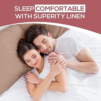 Superity Linen Cotton Pillow Cases Envelope Closure (set Of 2)