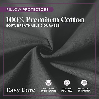Circles Home 100% Cotton Pillow Protector With Zipper (2 Pack)