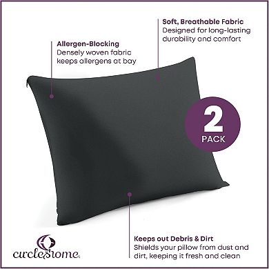 Circles Home 100% Cotton Pillow Protector With Zipper (2 Pack)