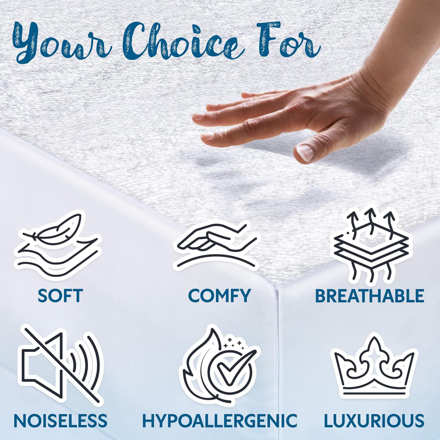Silkyrest Waterproof Mattress Protector King Size - Cotton Terry Surface, 6-18" Deep Pocket, Machine Washable - View #8