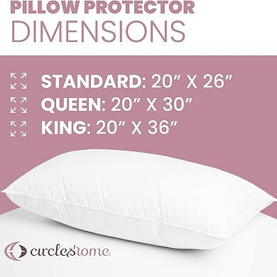 Circles Home 100% Cotton Breathable Pillow Protector With Zipper (8 Pack)