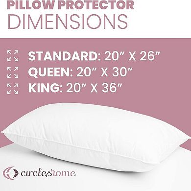 Circles Home 100% Cotton Breathable Pillow Protector With Zipper (8 Pack)