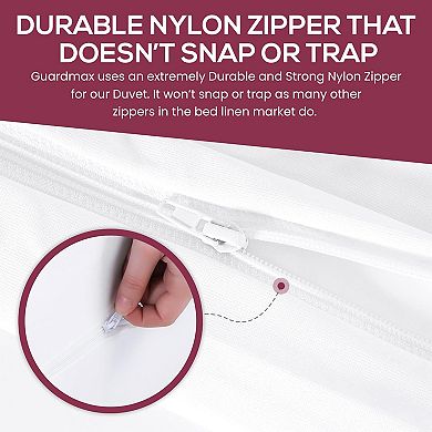 Guardmax Waterproof White Zippered Duvet Cover