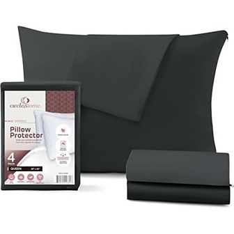 Circles Home 100% Cotton Pillow Protector With Zipper (4 Pack)