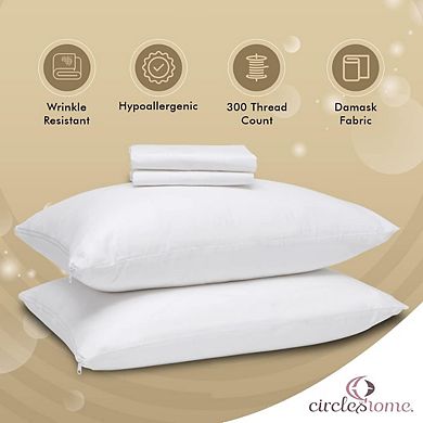 Circles Home 100% Cotton Breathable Standard Pillow Protector (2 Pack)