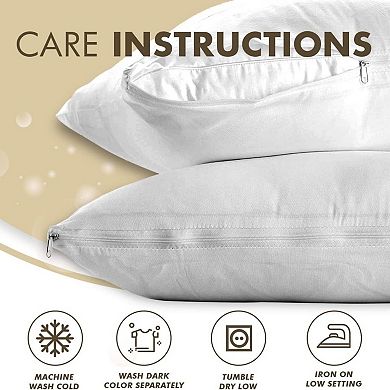 Circles Home 100% Cotton Breathable Standard Pillow Protector (2 Pack)