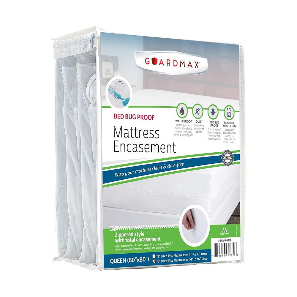 Guardmax Waterproof Zippered Mattress Encasement With Zipper Deep Pockets