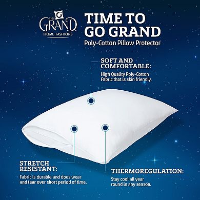 The Grand Poly-cotton Zippered Pillow Protector 8 Pack