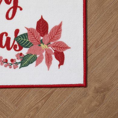 VCNY Home Merry Christmas Holiday Indoor Scatter Throw Rug