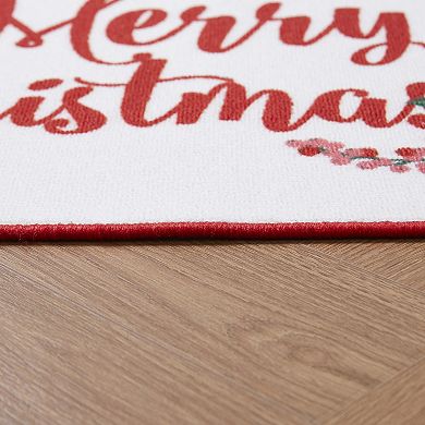 VCNY Home Merry Christmas Holiday Indoor Scatter Throw Rug