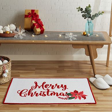 VCNY Home Merry Christmas Holiday Indoor Scatter Throw Rug