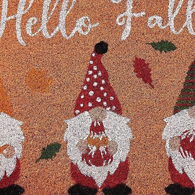 VCNY Home Hello Fall Gnome Coir Outdoor Doormat