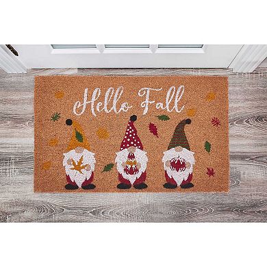 VCNY Home Hello Fall Gnome Coir Outdoor Doormat
