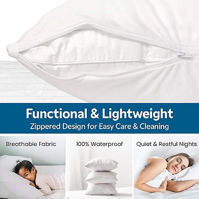 Guardmax Waterproof Pillow Protector With Zipper (2 Pack)