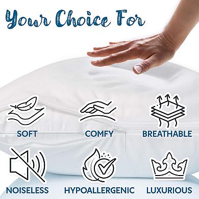 Guardmax Waterproof Pillow Protector With Zipper (2 Pack)