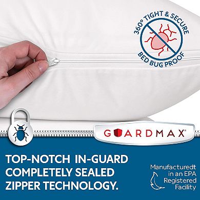 Guardmax Waterproof Pillow Protector With Zipper (2 Pack)