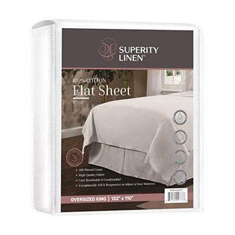 Superity Linen 100% Cotton Flat Sheet