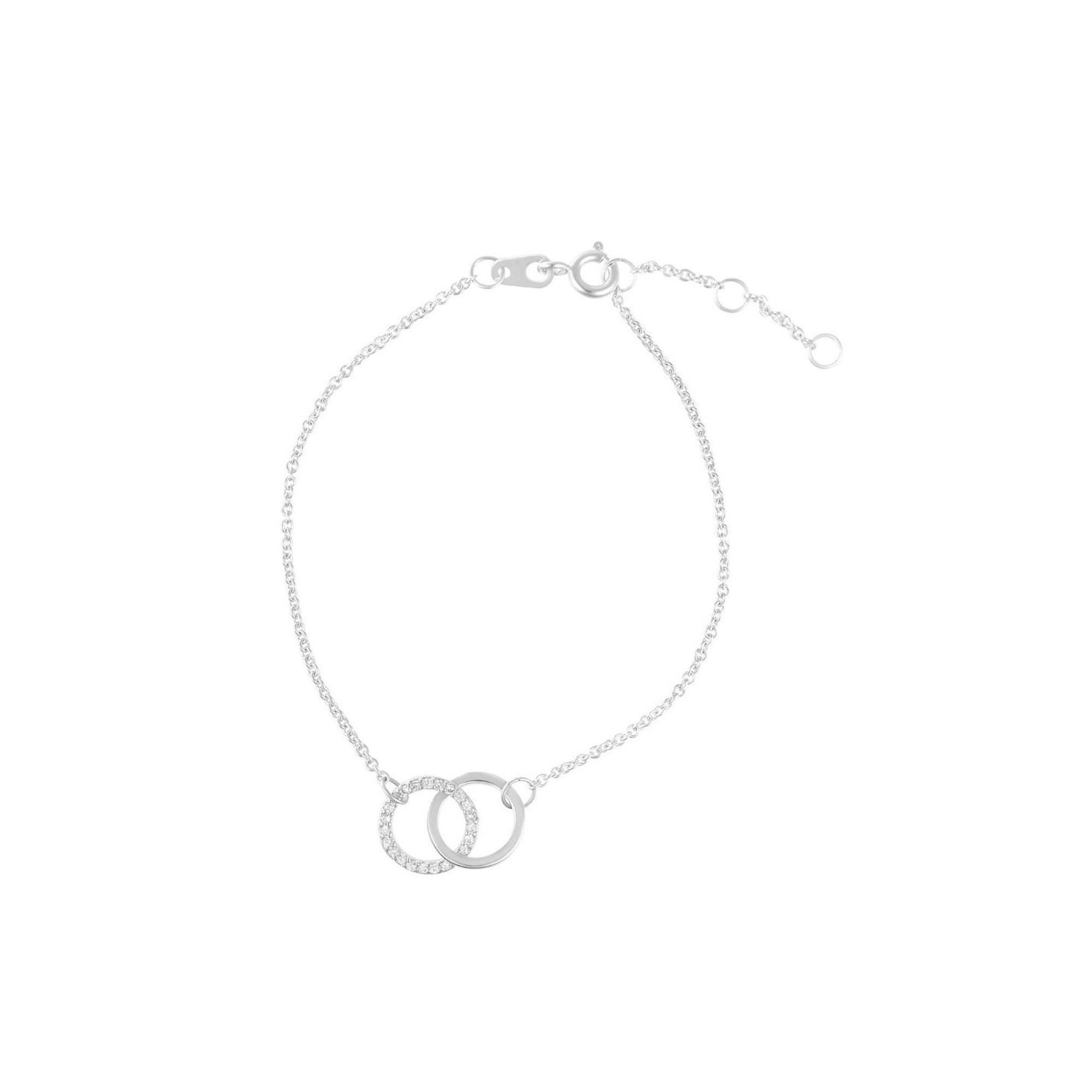 Adornia Silver Plated Adjustable Pave Cubic Zirconia Rings Bracelet, Women