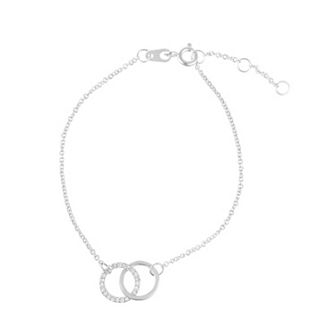 Adornia Silver Plated Adjustable Pave Cubic Zirconia Rings Bracelet