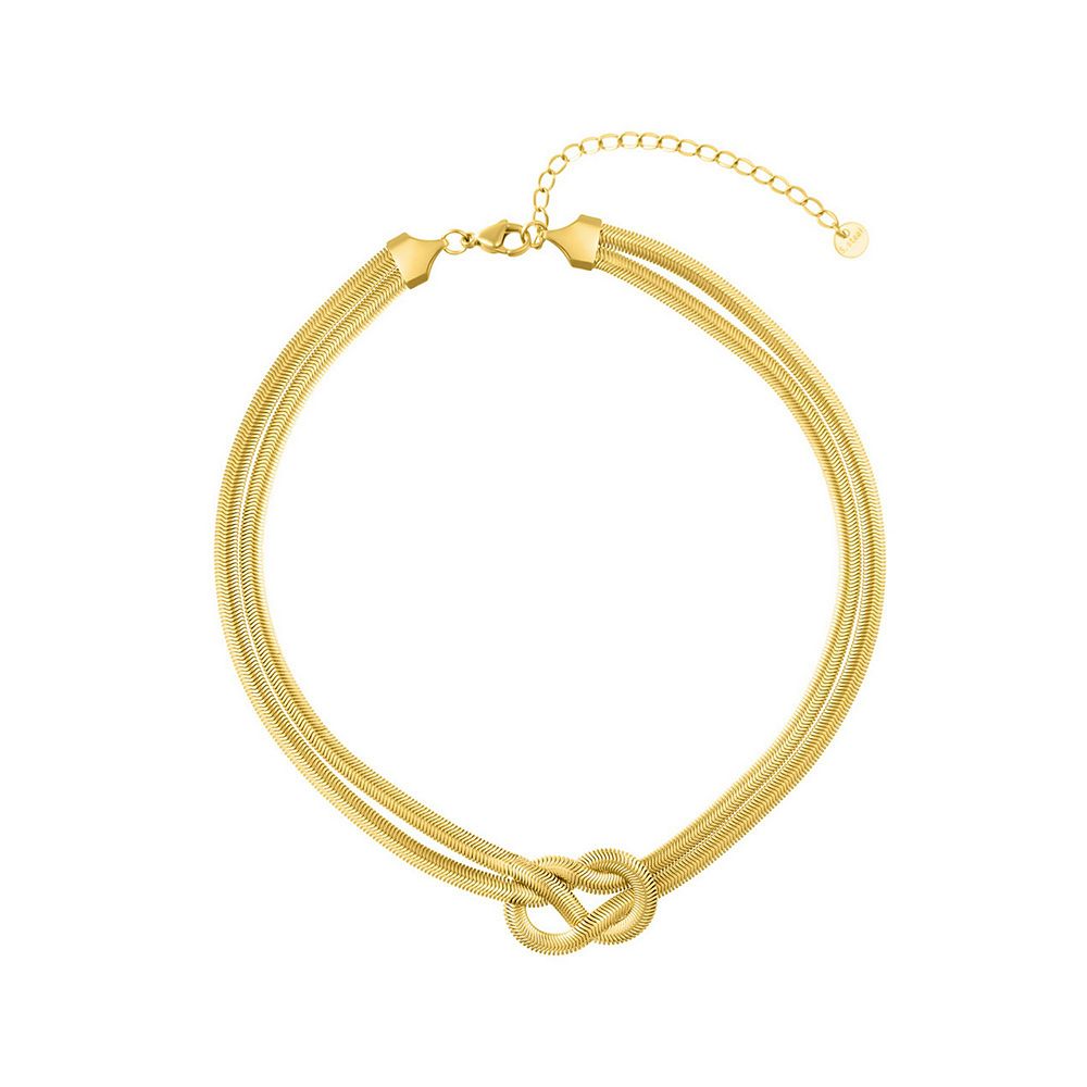 Adornia 18k Gold Tone Adjustable Knot Collar Necklace