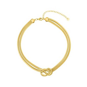 Adornia 18k Gold Tone Adjustable Knot Collar Necklace