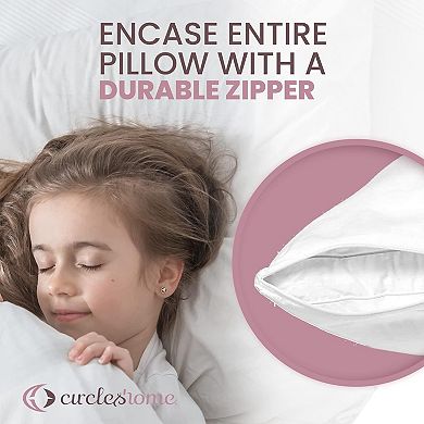 Circles Home 100% Cotton Breathable Pillow Protector With Zipper (6 pack)