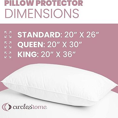 Circles Home 100% Cotton Breathable Pillow Protector With Zipper (12 Pack)