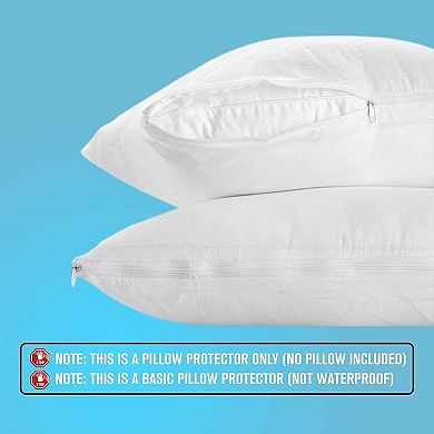 The Grand Poly-cotton Zippered Pillow Protector 2 Pack
