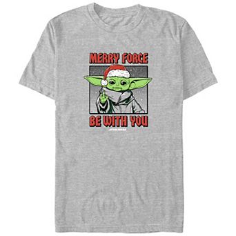 Big & Tall Star Wars The Mandalorian Grogu Merry Force Be With You Graphic Tee