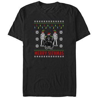 Big & Tall Star Wars Merry Sithmas Sweater Graphic Tee