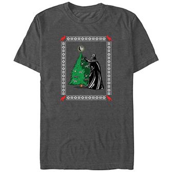 Big & Tall Star Wars Darth Vader Christmas Tree Decorating Graphic Tee