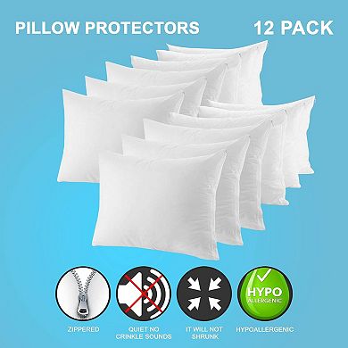 The Grand Poly-cotton Zippered Pillow Protector 12 Pack